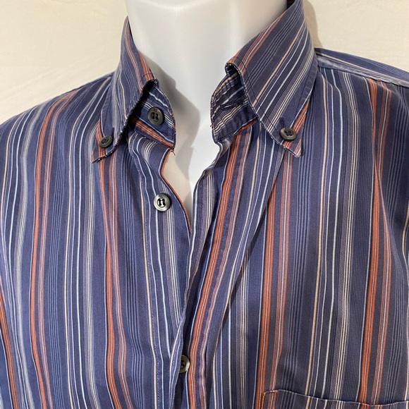 ZEGNA SPORT Men’s Striped Button Down Shirt Sz M - Picture 3 of 7